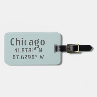 Chicago Latitude Longitude Personalized Luggage Tag