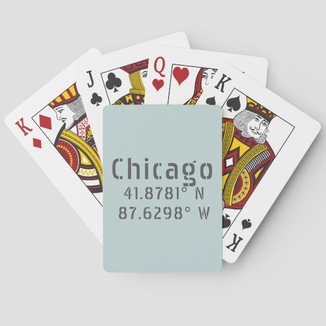 Chicago Latitude Longitude Poker Cards (Back)