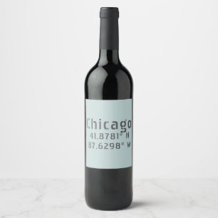 Chicago Latitude Longitude Wine Label