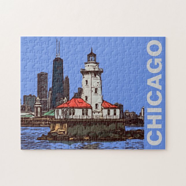 CHICAGO LIGHTHOUSE JIGSAW PUZZLE (Horizontal)