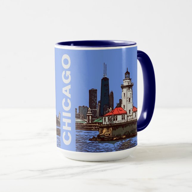 CHICAGO LIGHTHOUSE MUG (Front Right)