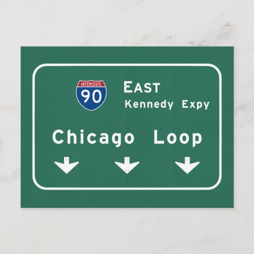 Chicago Loop I_90 E Interstate Illinois IL Postcard