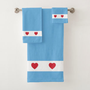 Chicago Love   Bath Towel Set   Blue