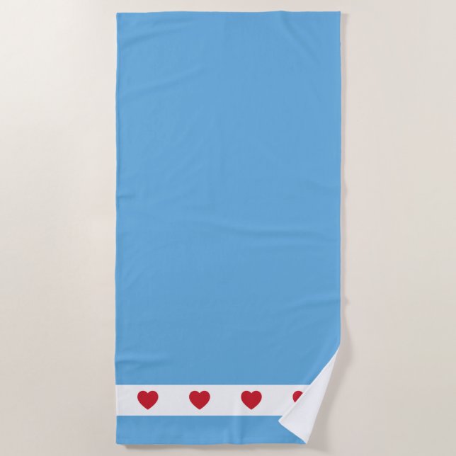 Chicago Love | Beach Towel | Blue (Front)