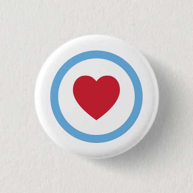 Chicago Love | Button | Circle Heart | White (Front)