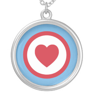 Chicago Love   Necklace   Circle Heart   Blue