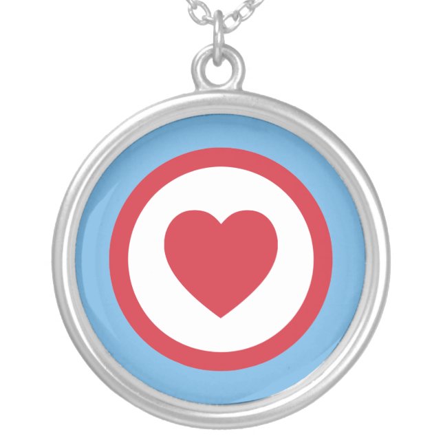 Chicago Love | Necklace | Circle Heart | Blue (Front)