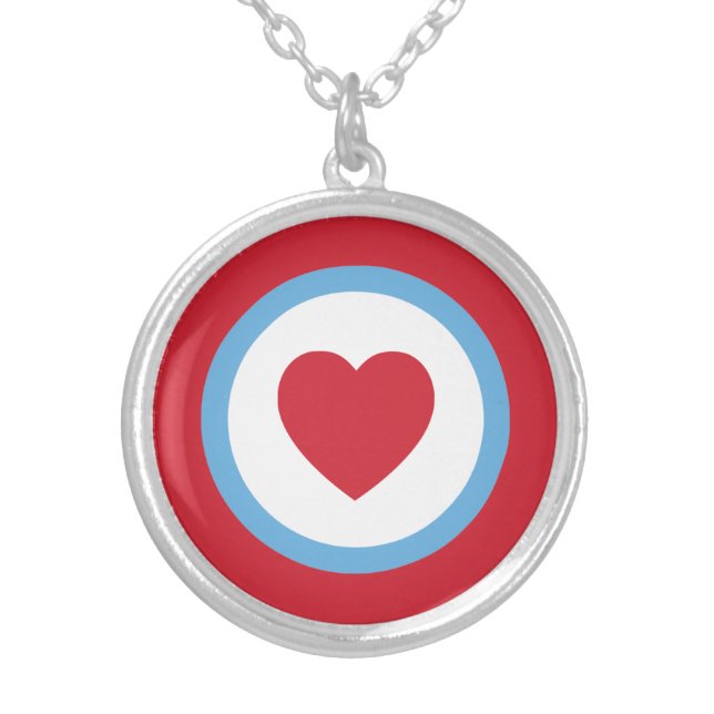 Chicago Love | Necklace | Circle Heart | Red (Front)