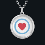 Chicago Love | Necklace | Circle Heart | White<br><div class="desc">Show your love of Chicago with this Chicago flag inspired design. For newcomers or those who have wandered. Cubs. Bears. Blackhawks. Bears. The Magnificent Mile. Italian Beef. The Willis Tower. The Bean. Second City. Steppenwolf. Deep Dish Pizza. Malort. The list of things that make Chicago special is long and rich!...</div>