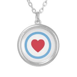 Chicago Love Necklace Circle Heart White