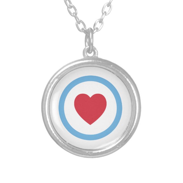 Chicago Love | Necklace | Circle Heart | White (Front)