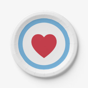 Chicago Love Paper Plates Heart White