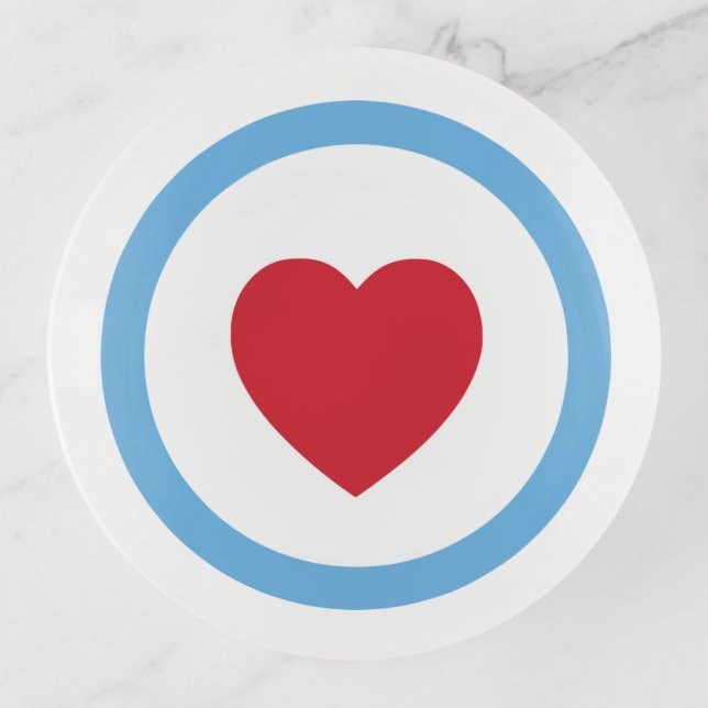 Chicago Love | Trinket Tray | Heart | White (Front)
