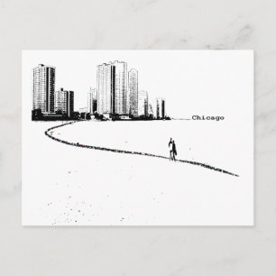 Chicago Lovers Vintage Postcard
