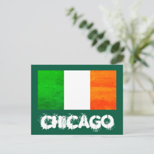 Chicago Luck & Pride - Irish with Ireland Flag Postcard