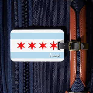 Chicago Luggage Tags, patriotic Chicago Flag Tag