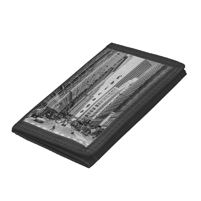 Chicago Madison Street Grayscale Trifold Wallet (Bottom)