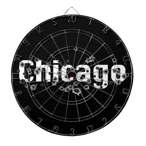 Chicago Mafia History Boss Gunshots Holes Sign Dart Board