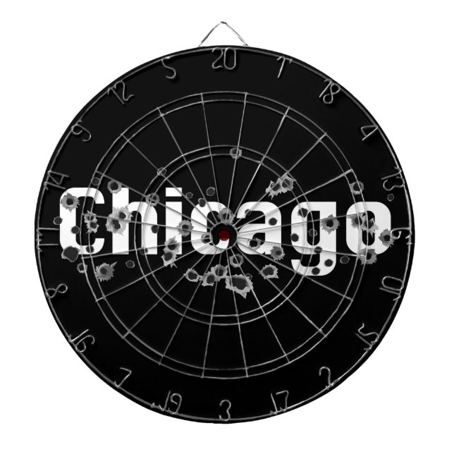 Chicago Mafia History Boss Gunshots Holes Sign Dart Board (Front)