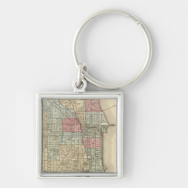 Chicago Map by Mitchell Keychain (Front)