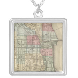 Chicago Map by Mitchell Silver Plated Necklace