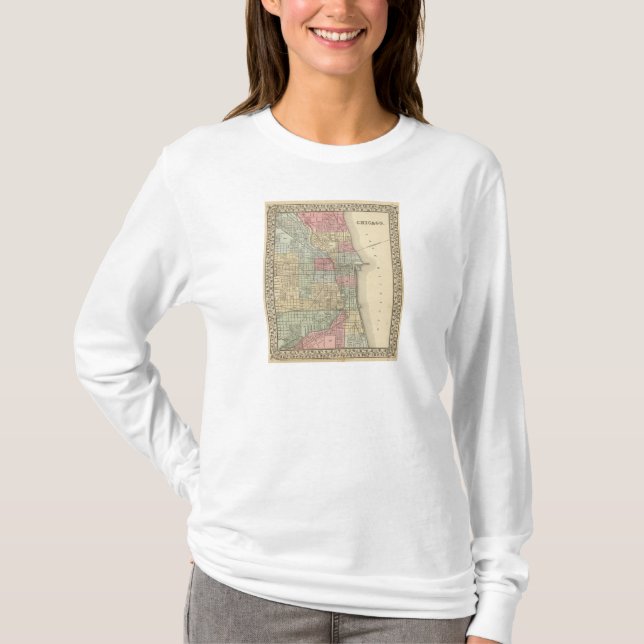 Chicago Map by Mitchell T-Shirt (Front)