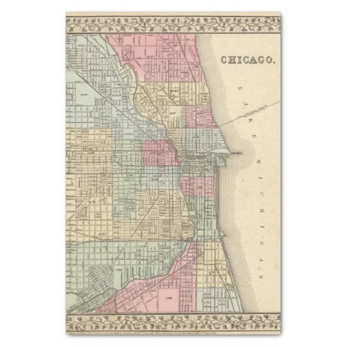 Chicago Map by Mitchell Tissue Paper