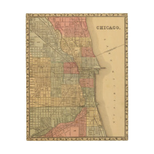 Chicago Map by Mitchell Wood Wall Decor