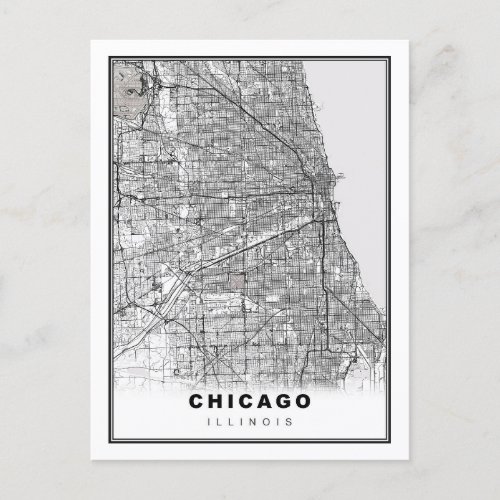 Chicago Map Holiday Postcard