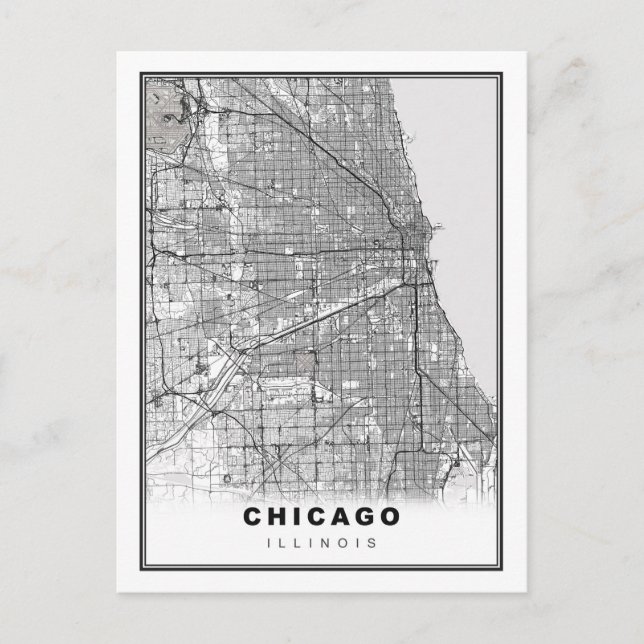 Chicago Map Postcard (Front)