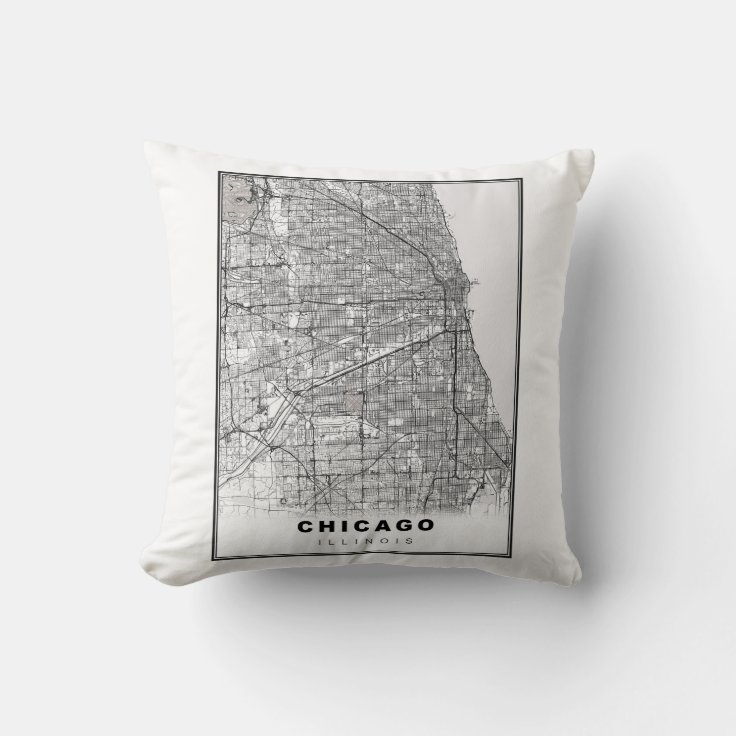 Chicago Map Throw Pillow Zazzle