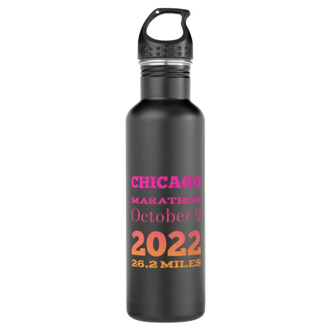 Chicago Marathon 2022 Stainless Steel Water Bottle (Front)