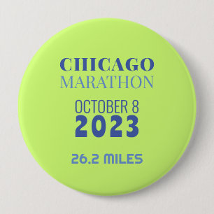 Chicago Marathon 2023 Green Custom Text Button