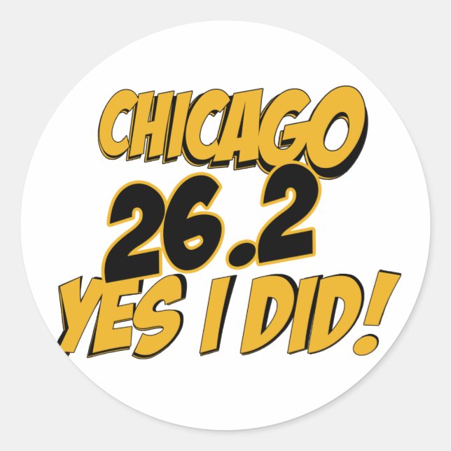 Chicago Marathon Classic Round Sticker (Front)