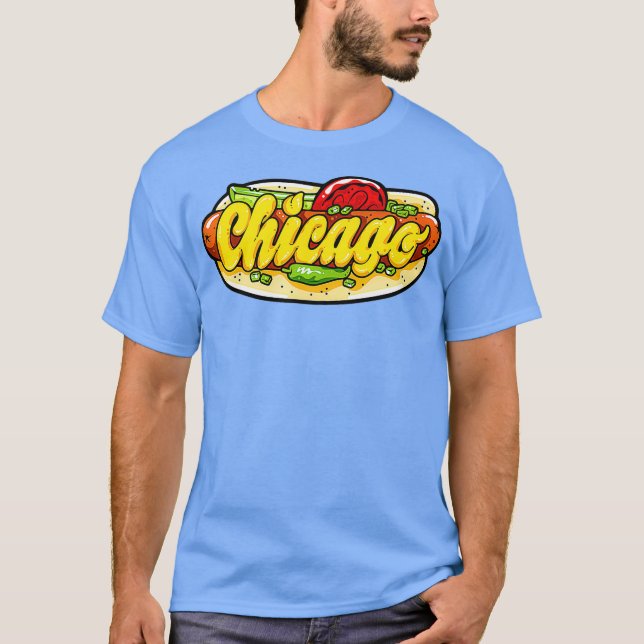 Chicago maxwell st polish hot dog style T-Shirt (Front)