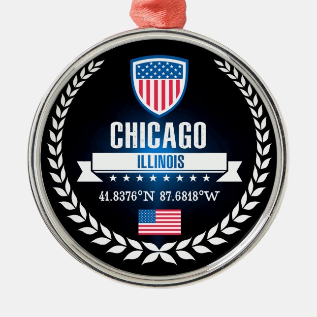 Chicago Metal Ornament (Front)
