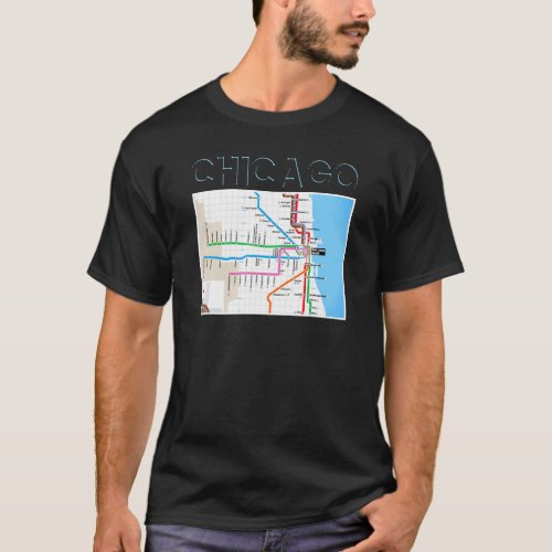 Chicago Metro Transit Map Chi Town Windy City Sout T_Shirt