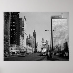 Chicago Michigan Avenue 1964 Vintage Photograph Poster