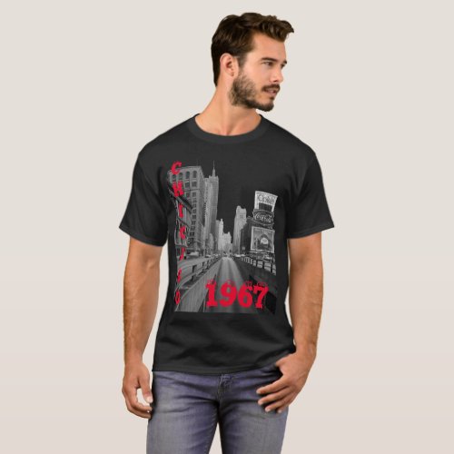 Chicago Michigan Avenue 1967 Street Scene T_Shirt