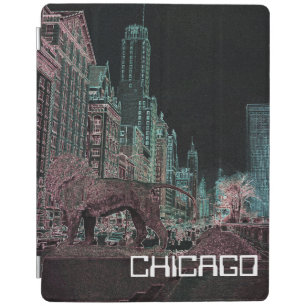 CHICAGO MICHIGAN AVENUE @ ART MUSEUM 1967 NEON iPad SMART COVER
