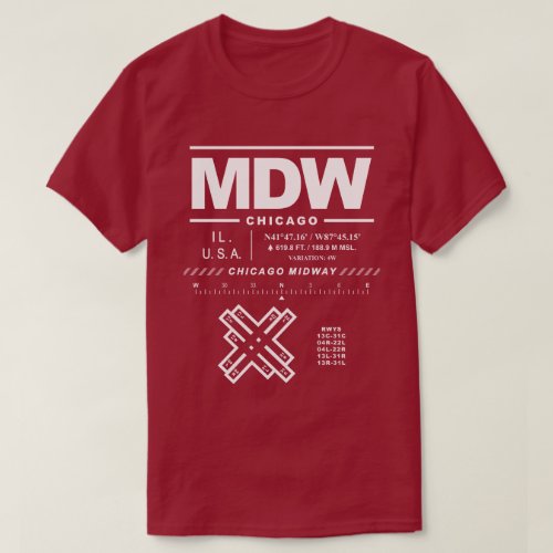 Chicago Midway International Airport MDW T_Shirt