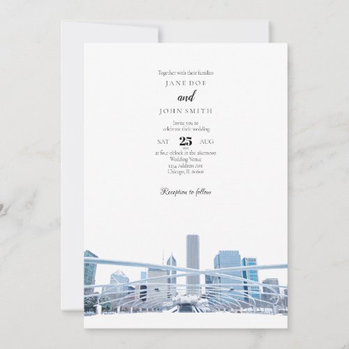 Chicago Millenium Park Wedding Invitation