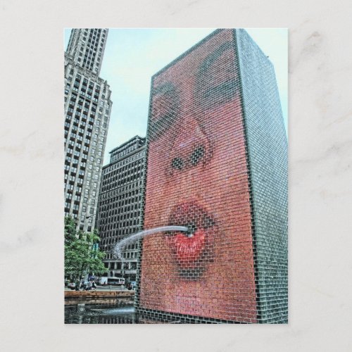 Chicago Millennium Park Illinois Face Postcard