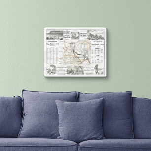Chicago, Milwaukee and Saint Paul Railway Map Metal Print