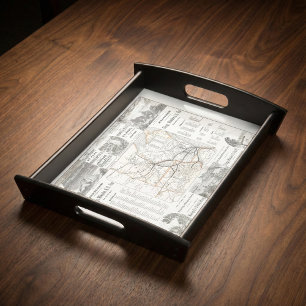 Chicago, Milwaukee and Saint Paul Railway Map Serving Tray