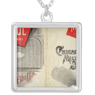 Chicago Milwaukee and St Paul Railway Silver Plated Necklace