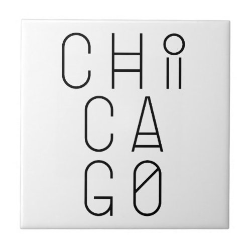 Chicago Modern Geometric Typography Ceramic Tile