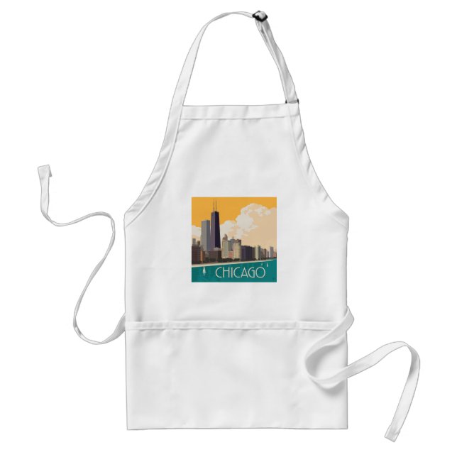 Chicago | Modern Skyline Adult Apron (Front)