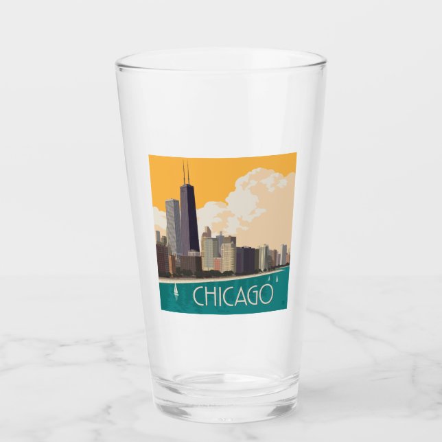 Chicago | Modern Skyline Glass (Front)