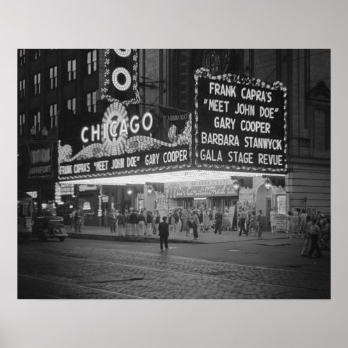 Chicago Movie Theater 1941 Vintage Photo Poster